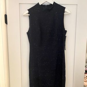 Classiques Entier Sleeveless Navy Blue Mock Turtleneck Dress